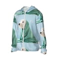 thumbnail image 2 of Pofeuu Dog Wrapped in Towel Print Sun Protection Outdoor Lightweight Full Zip UV Cooling Hoodie Long Sleeve Summer Clothing for Outdoor Hiking-Large, 2 of 5