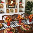 thumbnail image 4 of Fall Table Runner Orange Pumpkin Thanksgiving Decorations Black White Plaid Autumn Table Runners Fall Decor for Dinner Kitchen Thankgiving Holiday Party 13x72 inch, 4 of 8