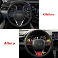 thumbnail image 5 of Xotic Tech Set Glossy Red Console Stripe Passenger Dash Glove Box AC Vent Steering Wheel Gear Shift Knob Panel wo/Heater Buttons Cover Trim Combo Kit, Compatible with Toyota Camry 2018-2020, 5 of 9