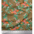 thumbnail image 1 of Soimoi Poly Georgette Fabric Swirl,Leaves & Camellia Floral Decor Fabric Printed Yard 52 Inch Wide, 1 of 1