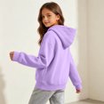 thumbnail image 6 of Tdoqot Girls Cotton Hoodie- Casual Loose Fit Long Sleeve Stretch Basic Pullover Sweatshirt Purple Size 2 T, 6 of 8