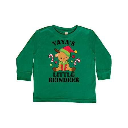 

Inktastic Christmas Yaya s Little Reindeer with Candy Canes Gift Toddler Boy or Toddler Girl Long Sleeve T-Shirt