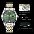 thumbnail image 4 of OPK Watches for Men Stainless Steel Business Dress Luxury Big Large Face Waterproof Quartz Analog Mens Watches with Date Wrist Men Watch Reloj para Hombre (Gold/Blue/Black Dial), 4 of 12