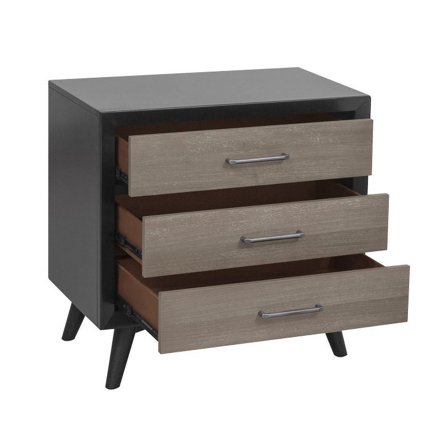 Raku Collection Danish Mid-Century Modern Nightstand with Two-Tone Finish