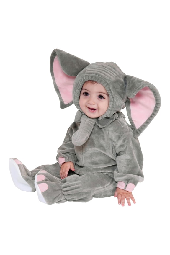 Child Girl Outfits for Boys Long Sleeve Romper Cartoon Elephant Jumpsuit Hat Clothing Set Grey 18-24 Months
