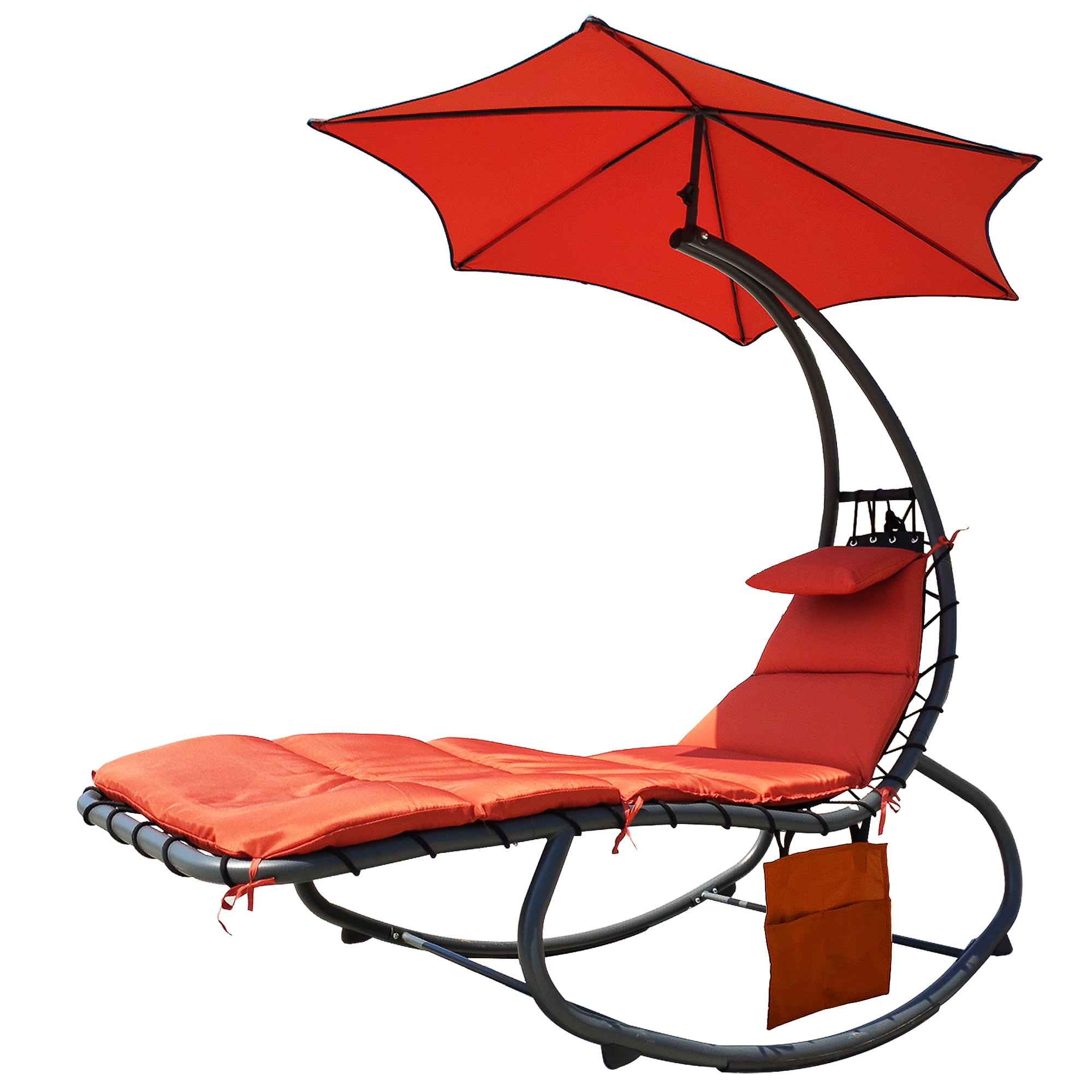 Details about   Patio Hanging Chaise Lounge Chair Swing Hammock Canopy Outdoor Beige 