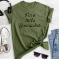 thumbnail image 2 of I'm A Little Firecracker T-shirt, Unisex Women's Men's Shirt, July 4th Shirt, Patriotic Shirt, Heather Military Green, X-Large, 2 of 6