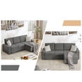 thumbnail image 4 of GarveeHome L-Shaped Modular Sectional Sofa, Deep Seated Cloud Couch, Modern Beige Corduroy Couch with Chaise, Convertible Sofa Lounge, Comfy Sleeper Sofa Bed for Living Room, Office, 4 of 12