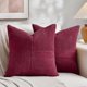thumbnail image 1 of Chenchen 2 Packs Burgundy Big Decorative Throw Pillow Covers 24x24 Inch for Living Room Couch Bed Sofa, Rustic Farmhouse Boho Home Decor, Soft Corss Corduroy Patchwork Accent Cushion Case 60x60 cm, 1 of 1