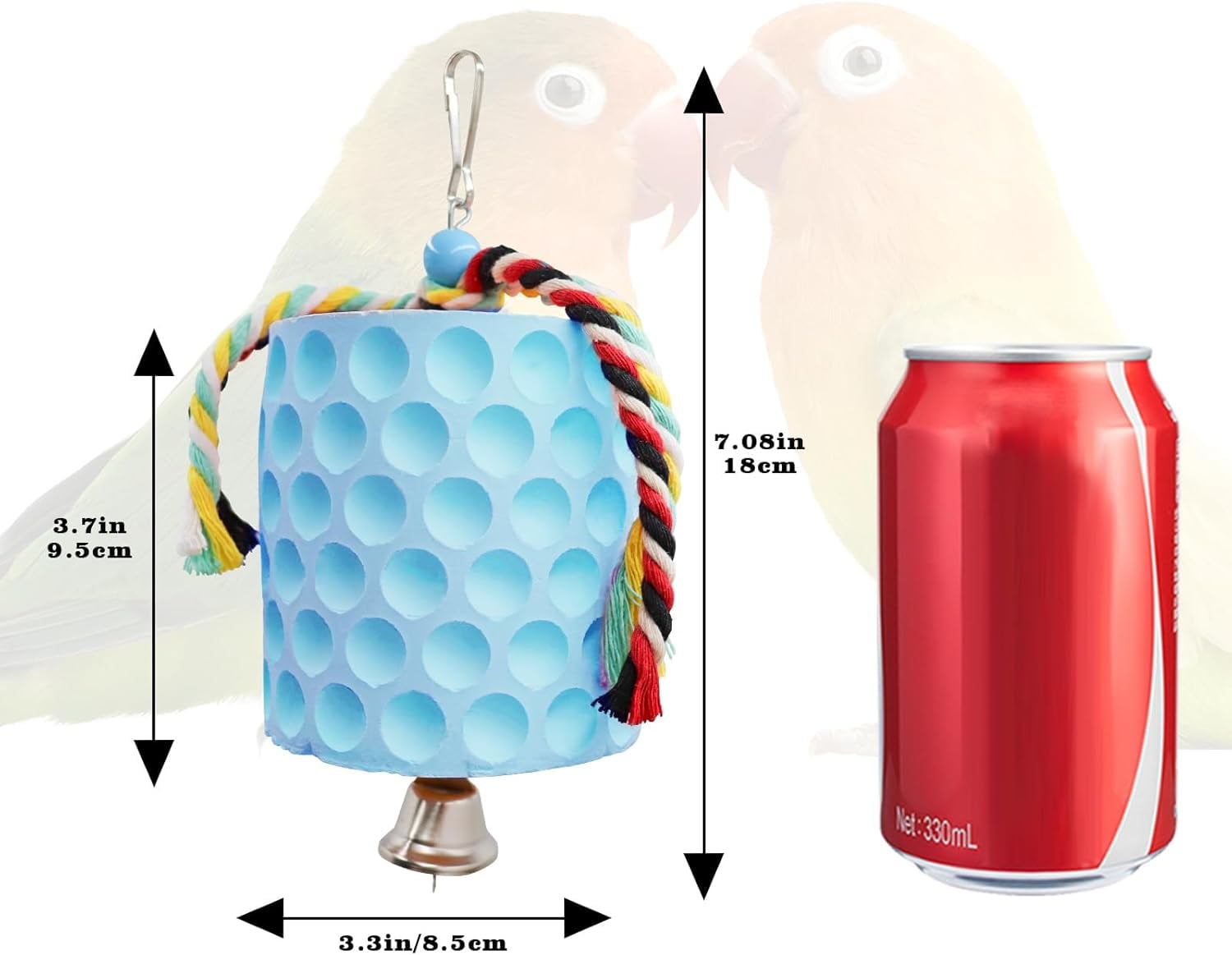 Bird Beak Grinding Stone, Parrot Chew Toys with Bells, Bird Toys, Cage Accessories for Parrots