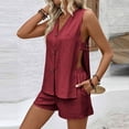 thumbnail image 4 of BUIGTTKLOP Womens 2 Piece Short Sets Casual Tank Tops and Shorts Summer Vacation Outfits Beach Travel Resort Wear, 4 of 6