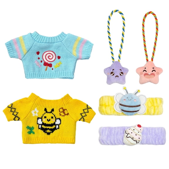 LALAPAWLOV Stuffed Animal Doll Clothing Sets Halloween and Christmas Fits 35-45cm/13.8-17.7 Inch Plush Toys 6 Piece
