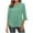Green#1, variant on Utoimkio 3/4 Sleeve Blouses for Women Plus Size V Neck Shirts Casual Floral Print Lightweight Loose Fit Tee Tops for Women