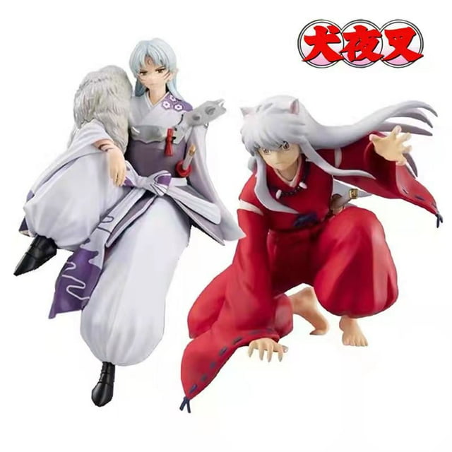 Figurine Anime Inuyasha 20 cm Inuyasha Kikyo Sesshoumaru Higurashi Kagome Figurine d'Action en PVC Modèle Jouets Modèle de Collection Jouet Cadeau