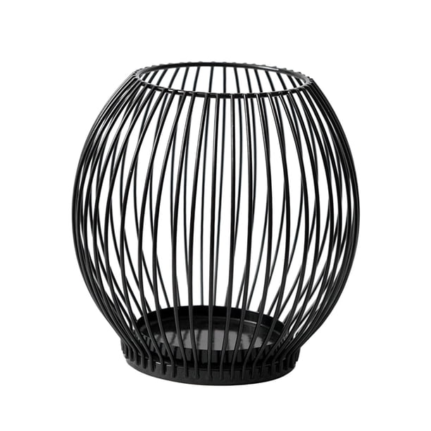 Candelabro de pilar, jaula de Metal, candelabro para fiesta, hogar, soporte para velas, candelabro para Mantel, iglesia, granja, sala de estar, Hotel 15cmx15cm Negro