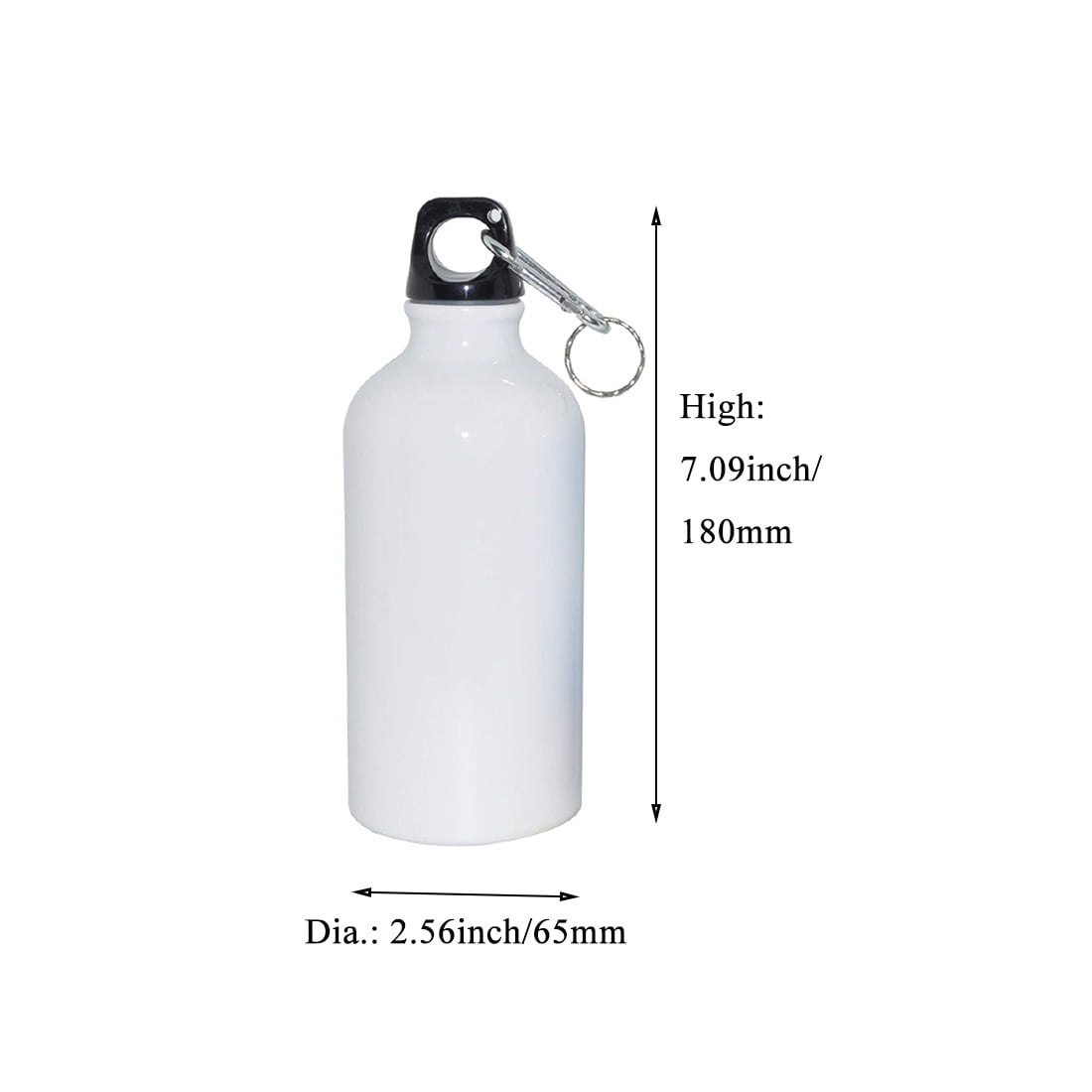 PreAsion 50pcs 750ml Water Bottle with Safe Lock Aluminium White
