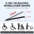 thumbnail image 5 of 7FT Telescopic Wheelchair Ramp, 600 LBS Heavy Duty Capacity, Adjustable Non-Slip Aluminum Mobility Ramp, Portable Foldable Handicap Access Ramp for Home Steps, Stairs, Doorways, Indoor Outdoor Use, 5 of 7