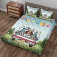 thumbnail image 3 of Happy Easter Brittany Spaniel American Flag Truck Quilt Bedding Set Brittany Dog Lover Gifts Idea 1 Blanket Bed Cover 2 Pillowcases - 03001, 3 of 5