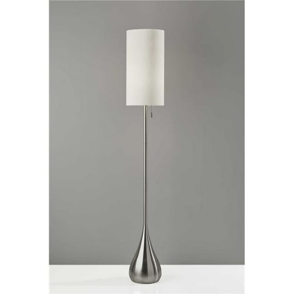 Brushed Steel Metal Teardrop Base Floor Lamp