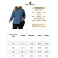 thumbnail image 6 of Unique Bargains Women's Plus Size Denim Long Sleeve Button Down Jean Jacket 4X Mid Blue, 6 of 6