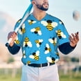 thumbnail image 6 of Balery Flying Bees Baseball Jersey for Men Casual Button Down Shirts Short Sleeve Active Team Sports Uniform-Small, 6 of 9