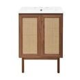 thumbnail image 3 of Classe 24 in. Brown Oak Bathroom Vanity With White, 3-Hole Ceramic Sink Top, 3 of 8