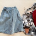thumbnail image 1 of Korean Style Kids' Jeans Spring Autumn Loose Girls Wide Leg Pants Children's Solid Color Ankle Length Pants Girl Denim Pants, 1 of 6