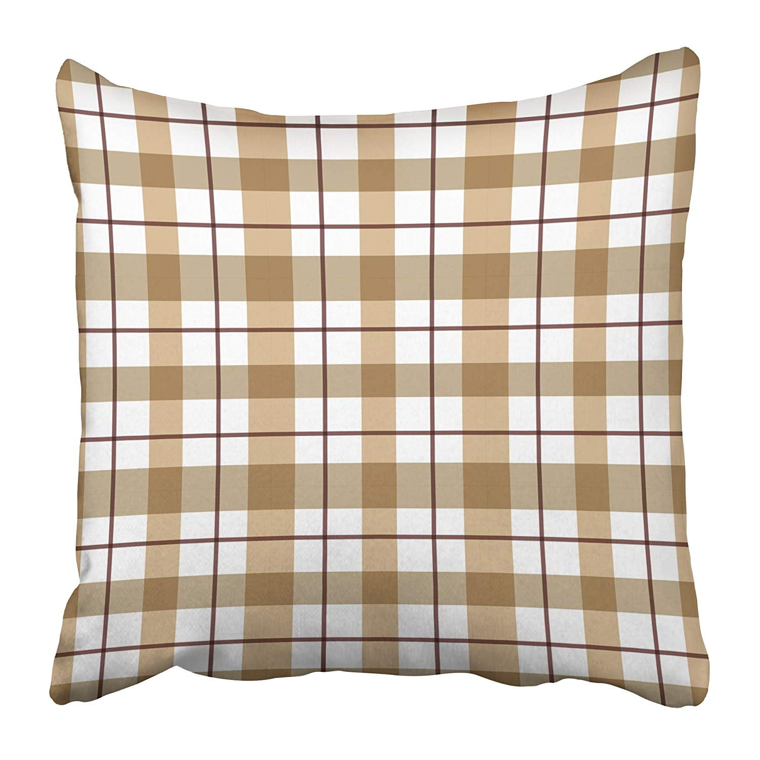 CMFUN Brown Simple Checkered Plaid White Casual Celtic Check Classic