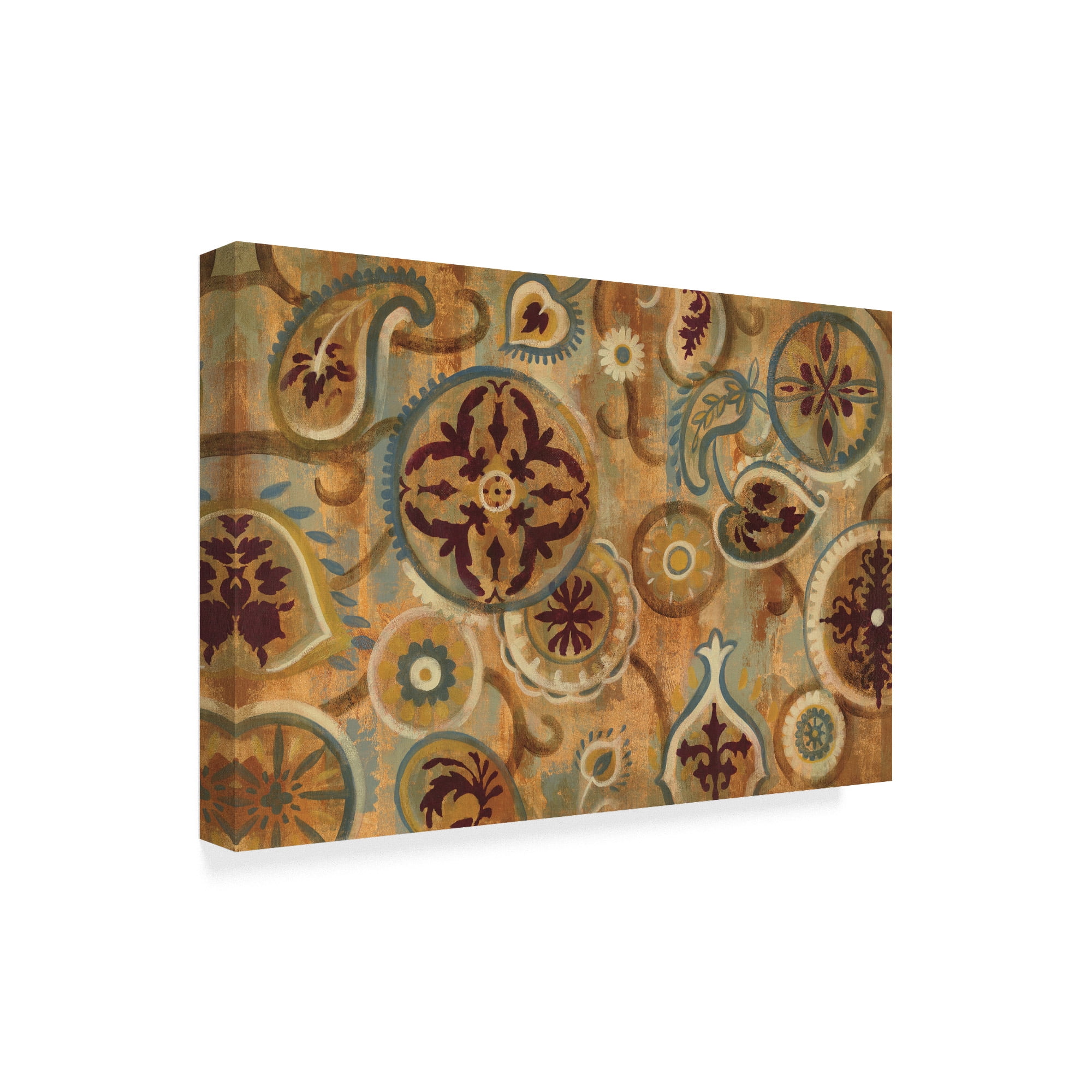 Trademark Fine Art 'Burnt Paisley and Mandalas' Canvas Art by Silvia Vassileva