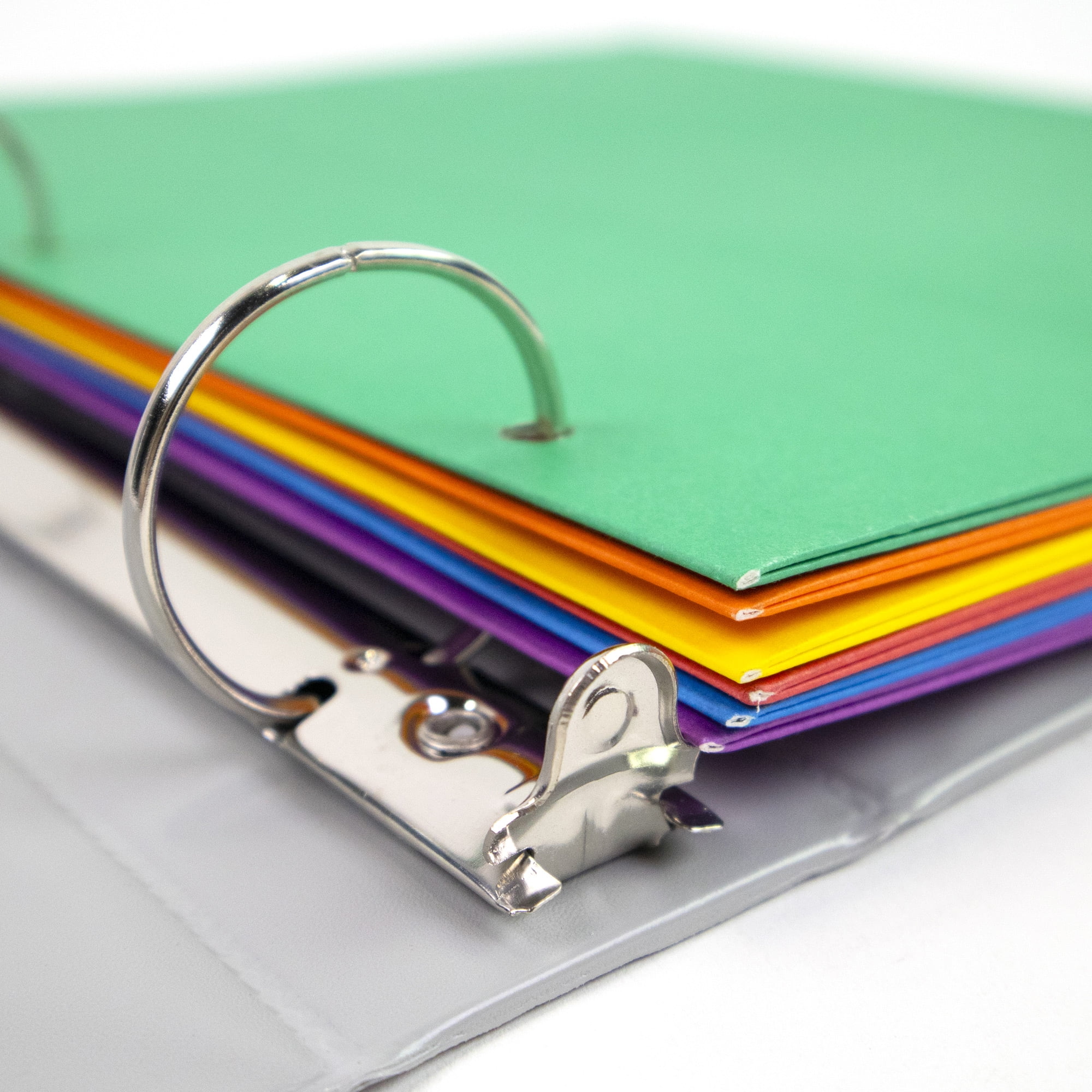 BAZIC 2 Pockets Paper Folder, 3 Metal Prongs Fastener Clips Portfolio, Letter Size Folders, Assorted Color 20-Pack