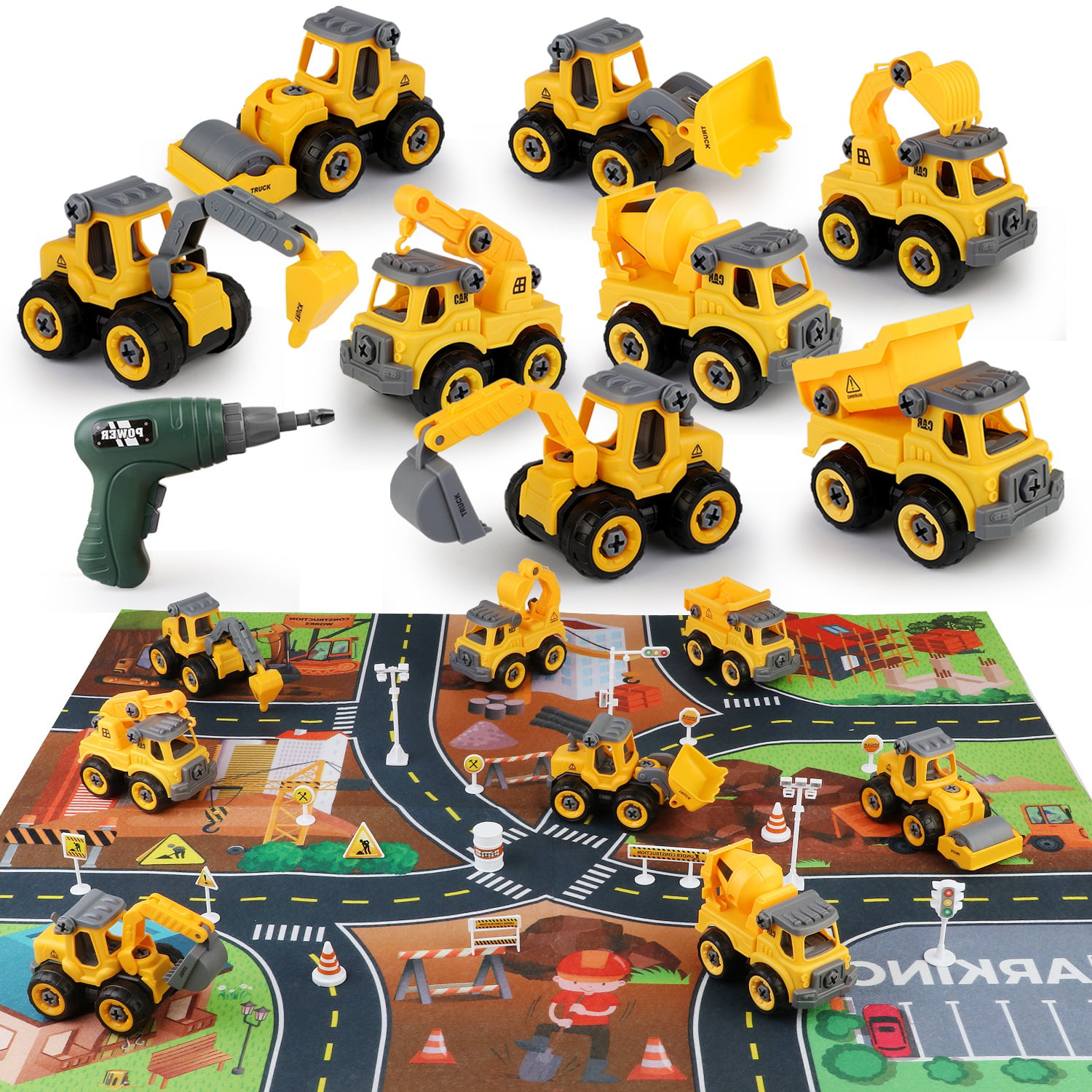 Take Apart Digger Toddler Kids Toys for 3 4 5 6 7 Year Old Boys Gifts Trucks Construction Car Stem Building Toys with Play Kit Screwdrivers Engineering Set Drill Toys
