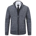 thumbnail image 3 of Cárdigan de lana con cremallera completa de alta calidad para hombre, suéter de gran tamaño, suéter informal navideño, cárdigans, abrigos, prendas de vestir para hombre de EE. UU., Amazon, 3 of 5
