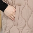 thumbnail image 6 of adviicd Women Long Puffer Vest: Fall Zip up Reversible Fleece Jacket 2025 Winter Warm Sleeveless Hooded Coat with Pockets (Khaki, M), 6 of 7