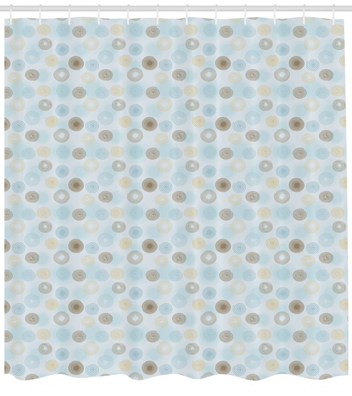 Brown And Blue Shower Curtain Twirls Vortex Design Geometric