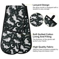 thumbnail image 4 of Dailycode Double Sided Oven Mitt with Loop Heat Resistant Kitchen Long Potholders 7" x 35" Cute White Lined Dinosaur, 4 of 6