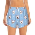 thumbnail image 2 of Balery French Bulldog Head Pantalones cortos deportivos para mujer con forro y dos bolsillos, elásticos, para entrenamiento, gimnasio, yoga-Small, 2 of 7