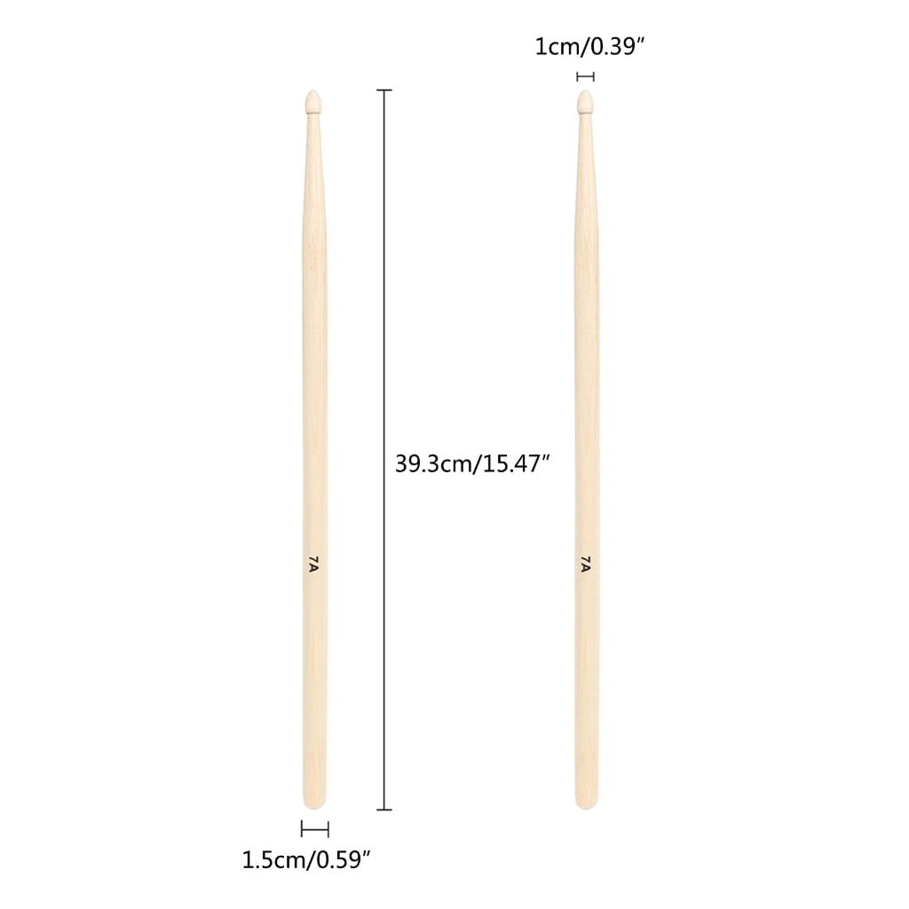Yammee Maple Drumsticks 7A for Drum Light Durable Exercise Drum Sticks for Kids Adult Musical Instrument Percussion Accessories