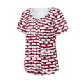 thumbnail image 4 of Txlixc Blusa de manga corta para el día de la independencia femenina con diseño de bandera nacional Txlixc moda, 4 of 9