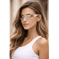 thumbnail image 5 of Half Rim Rimless Style Rectangle Sunglasses Classic Fashion UV400 Silver, Clear, 5 of 6