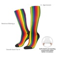 thumbnail image 5 of Rainbow Stripe Print Knee High Socks for Women Long Leg Warmers Socks, 5 of 7