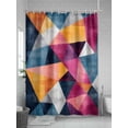 thumbnail image 5 of Modernism Shower Curtain Set ，Waterproof Fabric Shower Curtains Blue Pink Yellow Angular Color Block Shower Curtains for Bathroom,Bathroom Decor 72"x72", 5 of 6