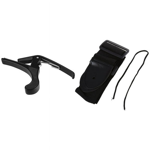 Premium Quick Change Folk Acoustic Electric Guitar Banjo Trigger Capo Key Clamp & Adjustable Guitar Strap 132 x 6cm
