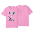 thumbnail image 2 of NAMTYQX Womens Spring Tops Plus Size Short Sleeve Light Baggy Gemusterte O-Neck Soft Cute Graphic Short Sleeve Tops for Women Pink Size L, 2 of 3