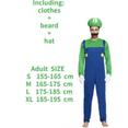 thumbnail image 3 of Disfraz de Luigi Deluxe para hombre, disfraz de superhéroe para adulto, disfraz de Cosplay, disfraz de Halloween para mujer con sombrero y bigote, 3 of 5