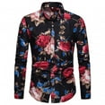 thumbnail image 4 of Mens Spring And Autumn Plus Size Long-sleeved Casual Floral Shirt, 4 of 8