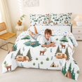 thumbnail image 3 of Erosebridal Teens Jungle Animal Deers Queen Comforter Set 3pcs,Kids Boys Girls Kawaii Camping Car Bedding Comforter Set,Microfiber Bedroom Decor, 3 of 6