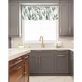 thumbnail image 5 of Kitchen Cafe Valance Curtain for Small Windows,Watercolor Green Botanical Leaves Rod Pocket Short Valances Natural Plant Leaf on White Window Treatment Panel for Living Room/Bedroom/Bathroom,54x18in, 5 of 9