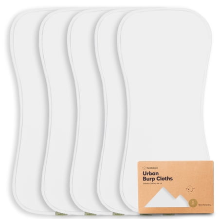 5-Pack Organic Burp Cloths For Baby Boys And Girls - Ultra Absorbent Burping Cloth, Burp Clothes, Newborn Towel - Milk Spit Up Rags - Burpy Cloth Bib For Unisex, Boy, Girl - Burp Cloths (Soft White)