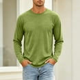 thumbnail image 2 of HAiming Men's Long Sleeve Shirts Casual Solid Color Round Neck Pullover Base Tops Plus Size Soft Pajamas Loungewear, 2 of 8