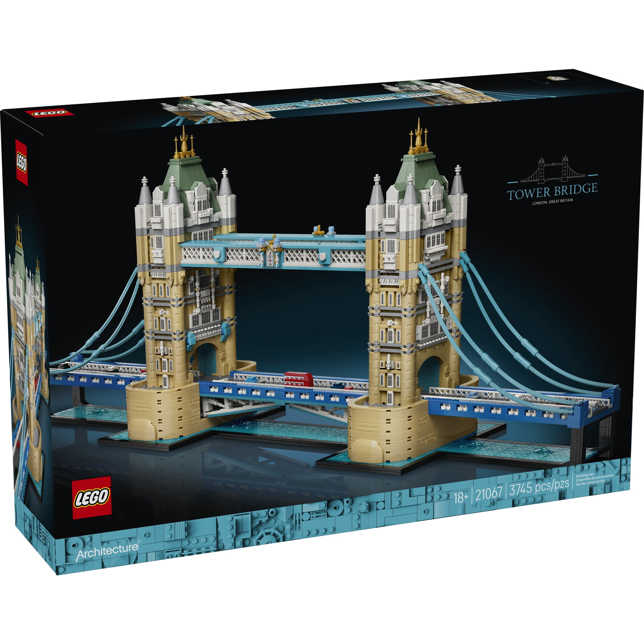 LEGO Architecture Tower Bridge - Building Set for Adults, Ages 18+ - Model London Landmark - Home, Bookshelf or Bedroom Decor - Gift for Birthdays - 21067